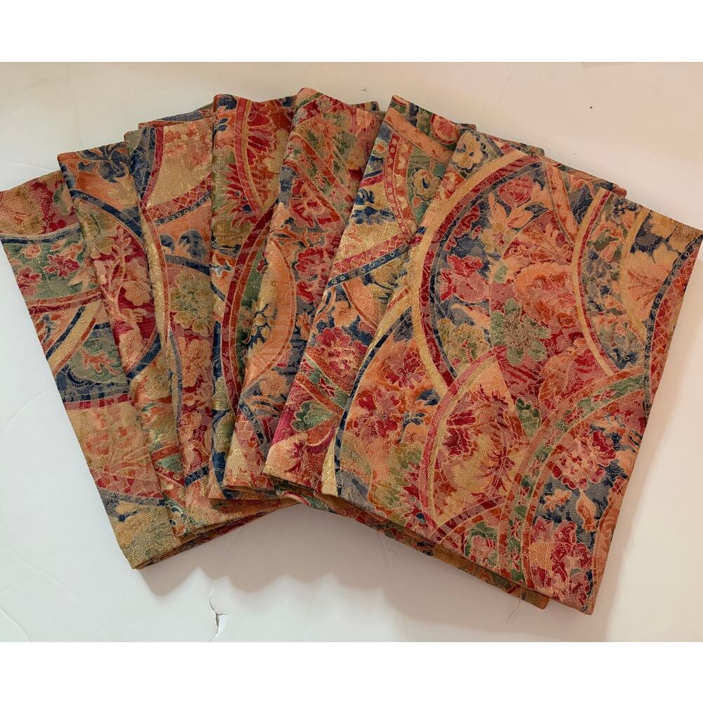 Vtg Jacquard Floral Damask Dinner Napkin 20x20, Lot 7 Shabby Chic Cottage Core